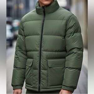 LCKR | Olive Green Puffer Jacket Size Medium